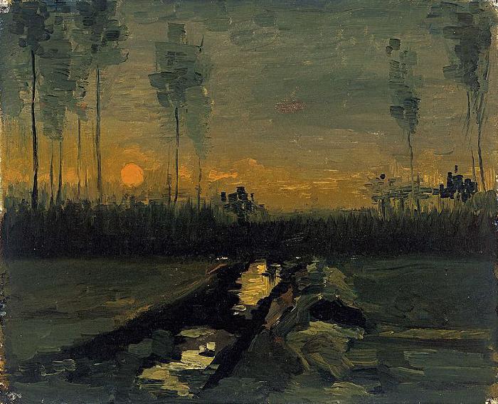 Vincent Van Gogh Landscape at sunset Sweden oil painting art